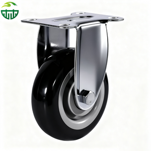  Black Medium Duty PVC Casters Solid Polyurethane Wheels for Furniture And Carts, Color Customizable