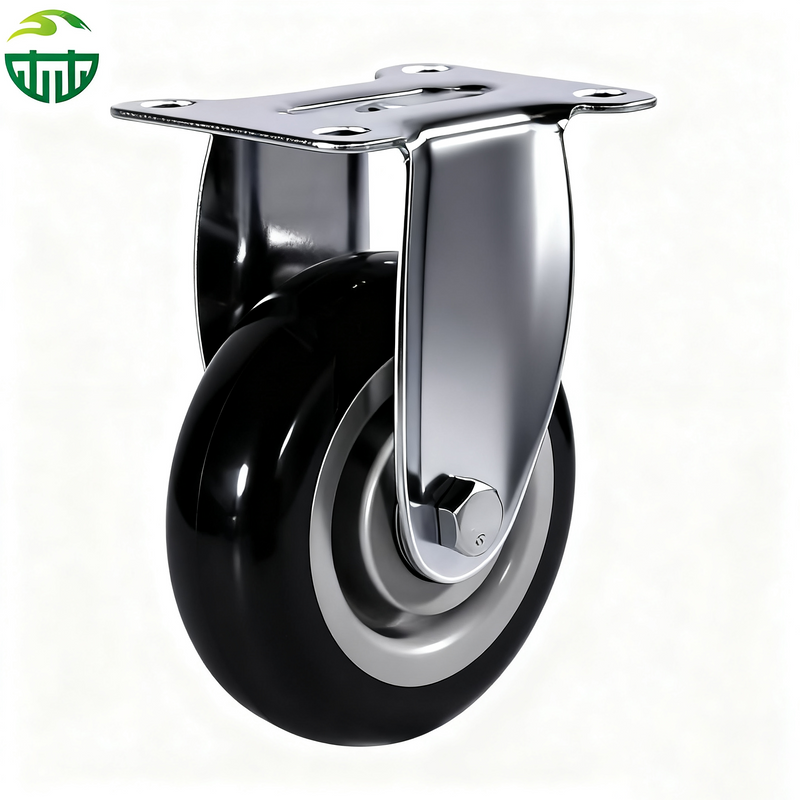  Black Medium Duty PVC Casters Solid Polyurethane Wheels for Furniture And Carts, Color Customizable