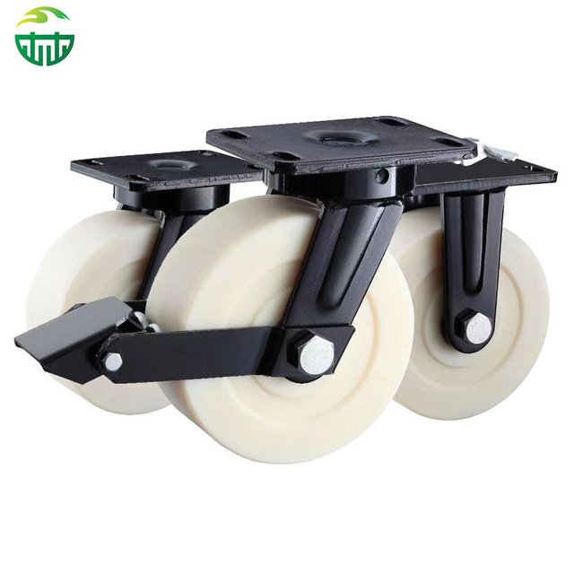 Super Heavy Duty Nylon Caster Wheels – White Industrial Cart Castors 4/5/6/8/10/12 Inch, Load Capacity 2.5 Tons