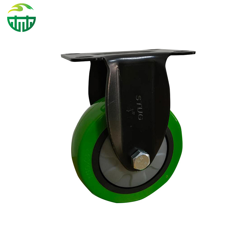 Medium Duty PU Caster Wheels – Green Swivel Equipment Trolley Cart Casters Wholesale 3/4/5inch
