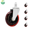 Customizable 3-Inch PU Caster Wheel with Red Plated Bracket for Office And Game Chairs