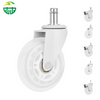 Customizable 3-Inch PU Wheels with White Plated Bracket for Office And Game Chairs