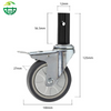 Medium Duty Industrial Caster with Brake: Stainless Steel, TPR Wheels, Stem Mount
