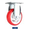 Heavy-Duty Swivel and Rigid Casters with 3/4/5 Inch Red PVC Wheels for Industrial and Commercial Use