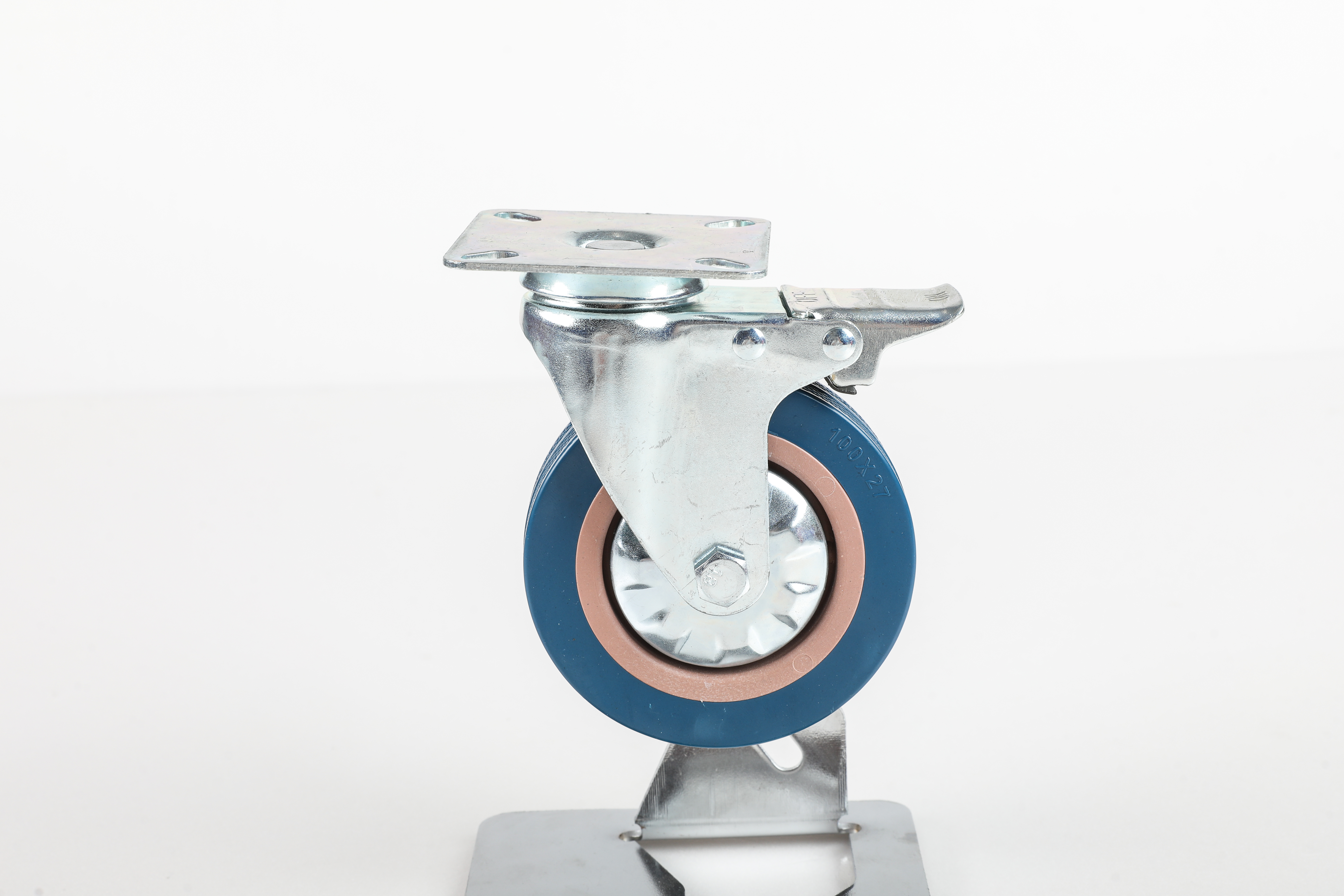 Stainless Steel Medium Duty TPR Swivel Casters with Brake for Furniture, Carts and Trolleys