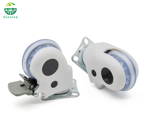 Medical-Grade Threaded Caster 3" Silent TPR Wheel with Brake for Hospital Equipment