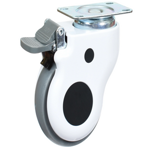 High Quality 4inch Medical Table PU Tread Castor Wheels with Brake Flat Brake Style Medical Caster Wheels