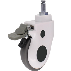 3inch 4inch 5inch Swivel Brake Type TPR Hospital Bed Caster with Stopper 100mm 125mm Medical Grade Castor Stem Brake Caster