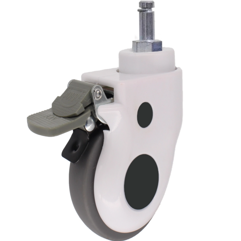 3inch 4inch 5inch Swivel Brake Type TPR Hospital Bed Caster with Stopper 100mm 125mm Medical Grade Castor Stem Brake Caster