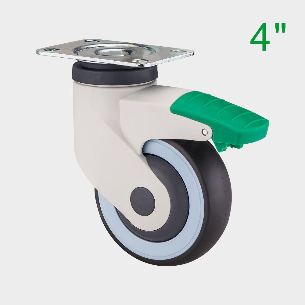 OEM 4 Inch Green TPR Medical Swivel Caster Wheel for Hospital Beds Supplier