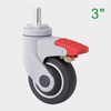 ODM 3 Inch Red TPR Medical Swivel Caster Wheel for Medical Trolleys Supplier