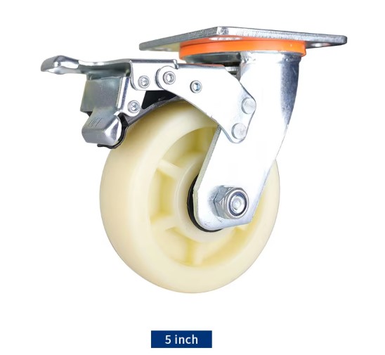 ODM Industrial Heavy Duty Brake-Equipped Swivel Nylon & PP Custom Trolley Wheels