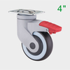 OEM 4 Inch Red TPR Medical Swivel Caster Wheel for Hospital Beds Supplier