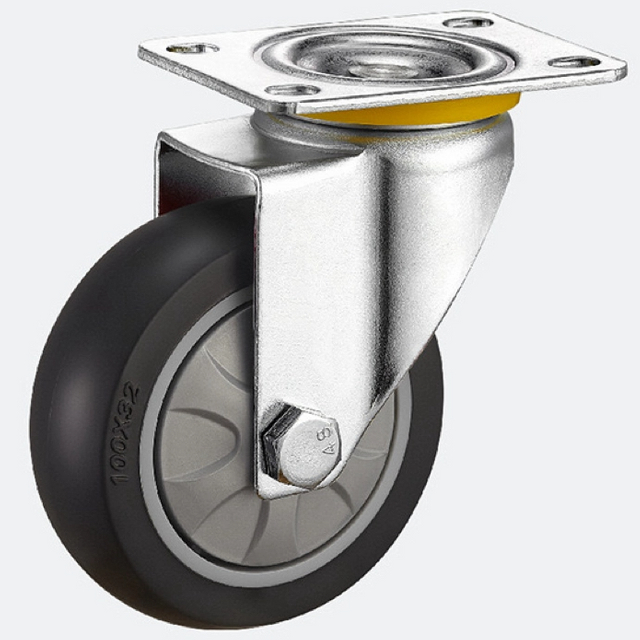 Factory Product Wear-resistant Castor 2.5inch Flat Universal TPR Wheel Caster for Trolleys