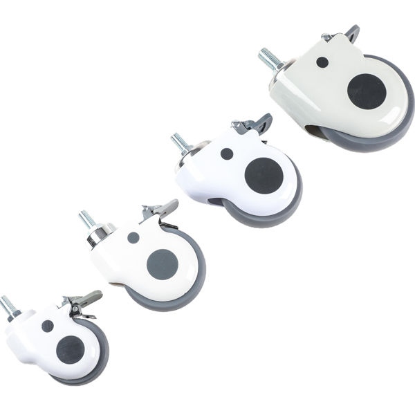 ‌ ‌ Special casters for medical equipment multi-size 2/3/4/5 inches optional high load-bearing silent wear resistance anti-skid anti-shock package rubber wheel with brake suitable for medical equipmen
