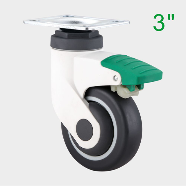 ‌ ‌New all-plastic medical nylon plus TPR multi-size caster 3/4/5 inch optional high load bearing, silent, wear-resistant, non-slip, shock-proof belt brake, suitable for medical beauty equipment