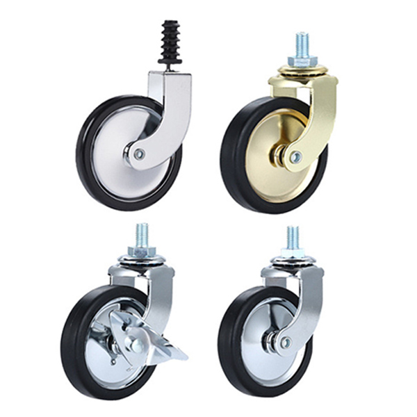 3-inch PP catering casters, quiet rotating wheels for food service trolley equipment, hotel and restaurant business trolley, luggage trolley casters