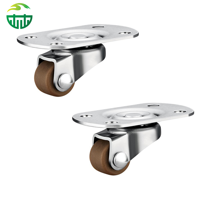 0.5 Inch Nylon Mini Swivel Caster Wheel Set with Screw Bag, Non-Punch Adhesive, Ideal for Furniture and Bathroom Use