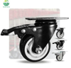 Black White PP Medium Duty Swivel Caster Wheels with Brake – Furniture Trolley Cart Tool Casters