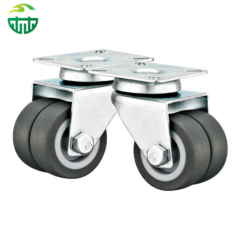 2-Inch Double TPR Wheel Casters – Metal Standing Racks for Furniture, 50mm Caster Wheels