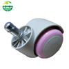 Durable Twin-Wheel Plastic Chair Casters Swivel Threaded Stem for Office Chair and Pink Children's Chair Casters