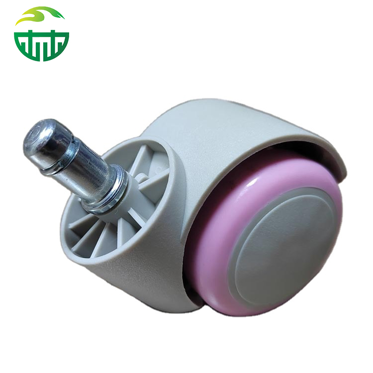 Durable Twin-Wheel Plastic Chair Casters Swivel Threaded Stem for Office Chair and Pink Children's Chair Casters