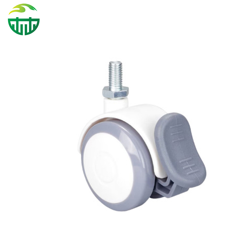 Medical Trolley & Beauty Equipment Casters with Brake - PVC, Swivel Style, Customizable