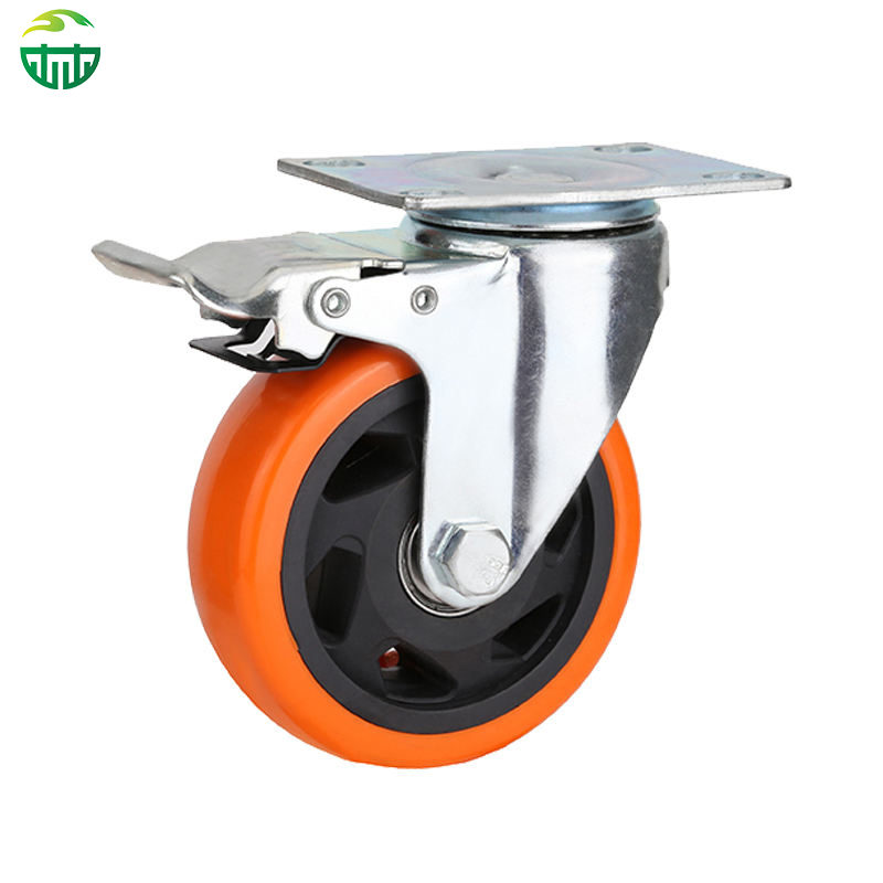 PVC Swivel Caster Wheels Silent Industrial Trolley Castors 4/5/6/8 Inch