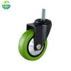 Medium Duty PU Caster Wheels – Green Swivel Equipment Trolley Cart Casters Wholesale 3/4/5inch