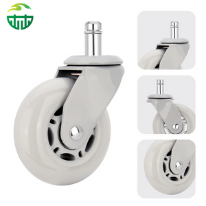 Customizable 3-Inch PU Wheels with Gray Plated Bracket for Office And Game Chairs