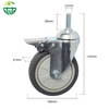 Medium Duty Industrial Caster with Brake: Stainless Steel, TPR Wheels, Stem Mount