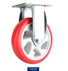 Heavy-Duty Swivel and Rigid Casters with 3/4/5 Inch Red PVC Wheels for Industrial and Commercial Use