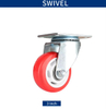 Medium-Duty Swivel Casters with 3/4/5 Inch Red PVC Wheels for Industrial And Commercial Use