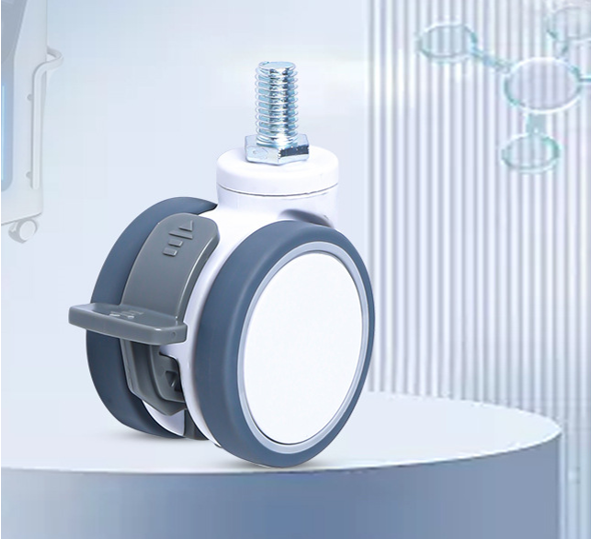 Medical Silent Wear-Resistant TPR Twin-Wheel Caster for Hospital