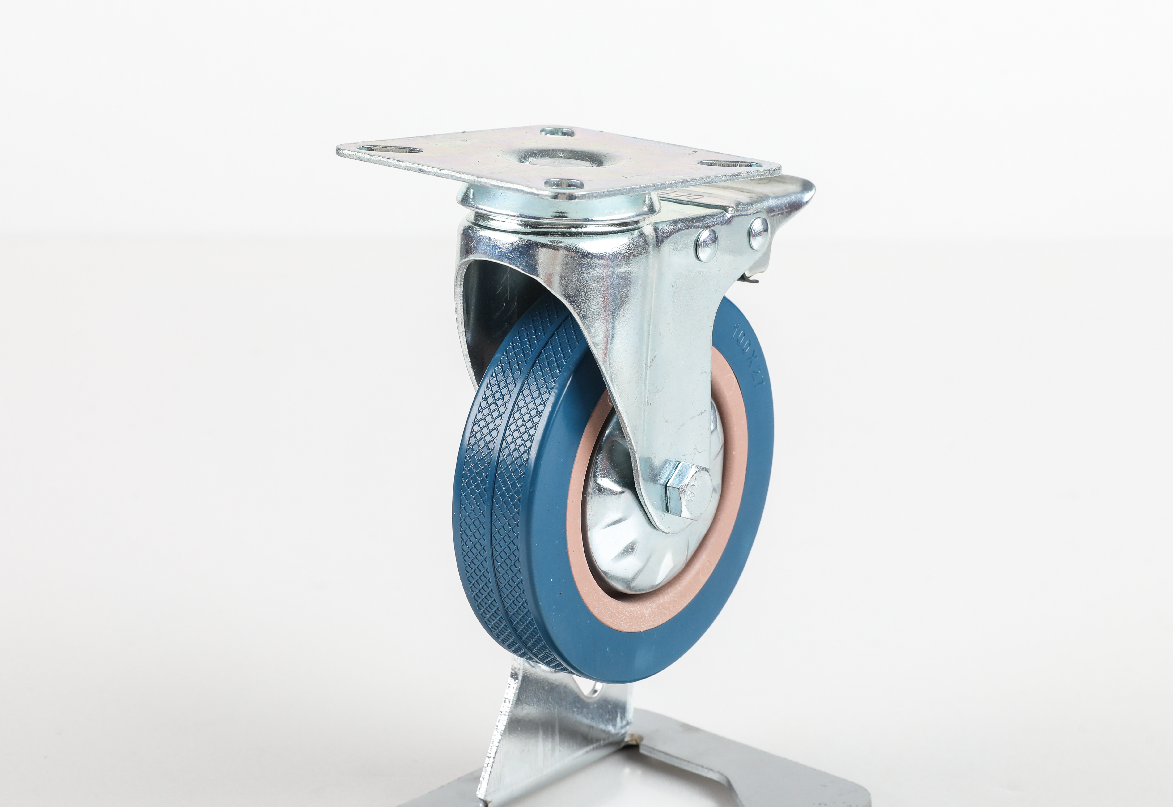 Stainless Steel Medium Duty TPR Swivel Casters with Brake for Furniture, Carts and Trolleys