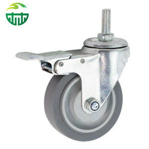 TPR Double-Bearing Swivel Caster Wheel, Brake Caster, Silent Wheel