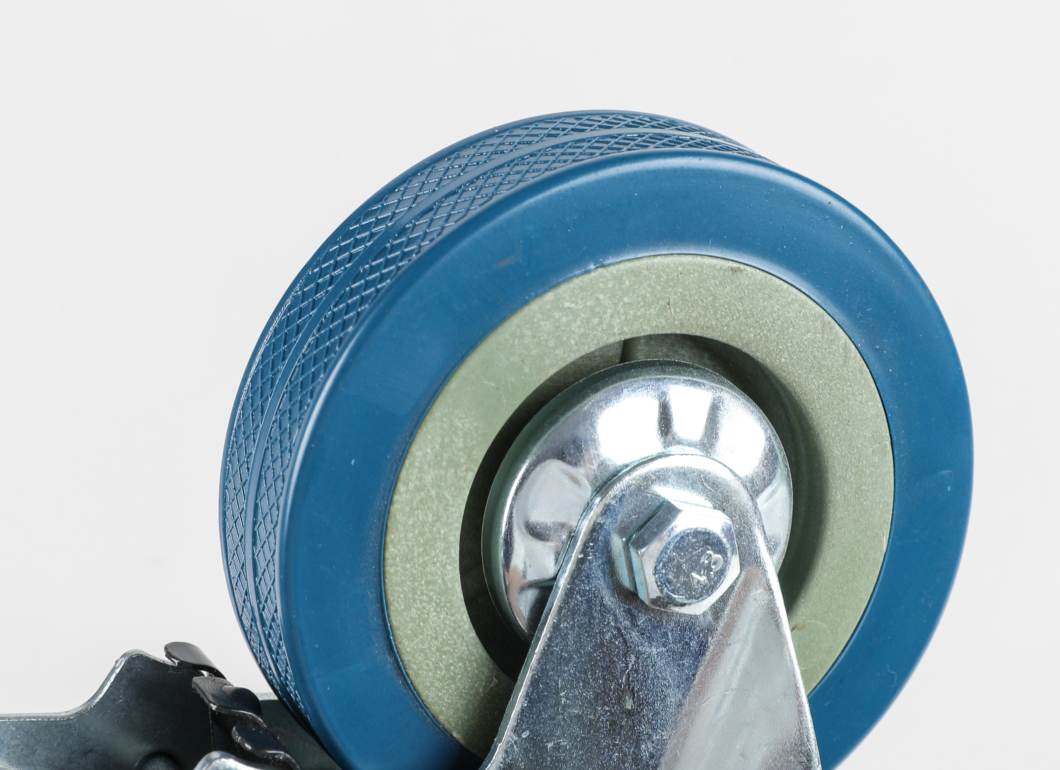 Gray Rubber PVC Industrial Castors Wheel For Dining Car Furniture Rubber Castor with Thread braking