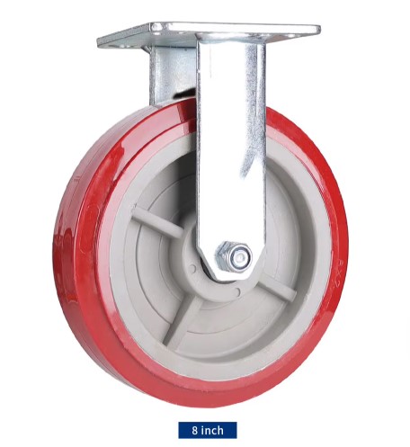 Heavy Duty Industrial Casters - Rigid Type with 4/5/6/8 Inch Solid PU Wheels