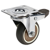 2.5 Inch Gray Chrome Plating Furniture Castors Wheel Furniture Fittings Rotating Wheel Caster Brake with Brake