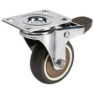 2.5 Inch Gray Chrome Plating Furniture Castors Wheel Furniture Fittings Rotating Wheel Caster Brake with Brake