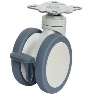 Gray Double Wheel Medical Caster Manufacturer China Good Quality 4inch for Hospital Beds Quality Medical Caster Manufacturers Flat Brake Style 