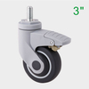 ODM 3 Inch Threaded Rod Soft TPR Medical Caster Wheel for Hospital Beds Supplier