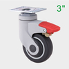 ODM 3 Inch Red TPR Medical Swivel Caster Wheel for Medical Trolleys Supplier