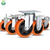 OEM PVC Orange Swivel Caster Wheels Silent Industrial Trolley Wheels Supplier