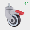 OEM 4 Inch Red TPR Medical Swivel Caster Wheel for Hospital Beds Supplier