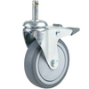 Swivel Office Casters Plastic Universal Plug-in Threaded Stem Castor Office Chair Caster Wheels With Locking Brake