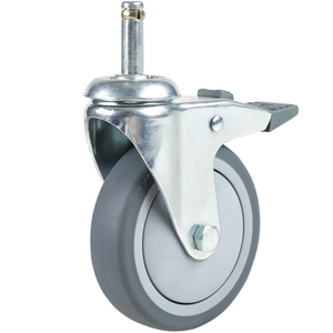 Swivel Office Casters Plastic Universal Plug-in Threaded Stem Castor Office Chair Caster Wheels With Locking Brake