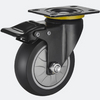 Wear-resistant castor Industrial Rubber Wheel Caster with Brake for trolleys