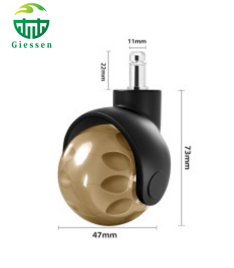 Hot Sell 2 Inch 50 Mm Replaceable PU Yellow Color Ball Furniture Office Chair Caster Wheel for Gaming Chair Roller