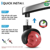 Swivel 50mm PU Universal Office Chair Castors PP Material Ball Caster Wheel for Sofa for Dining School Gym Hospital Use